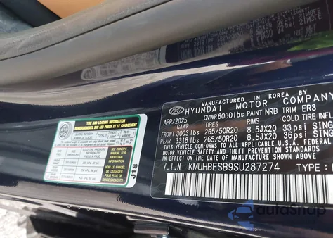 2025 Genesis Gv80 2.5T Advanced Awd from USA, damaged, VIN KMUHBESB9SU287274